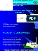 Integracion de Los Recursos A La Empresa: Curso: Administracion Ii