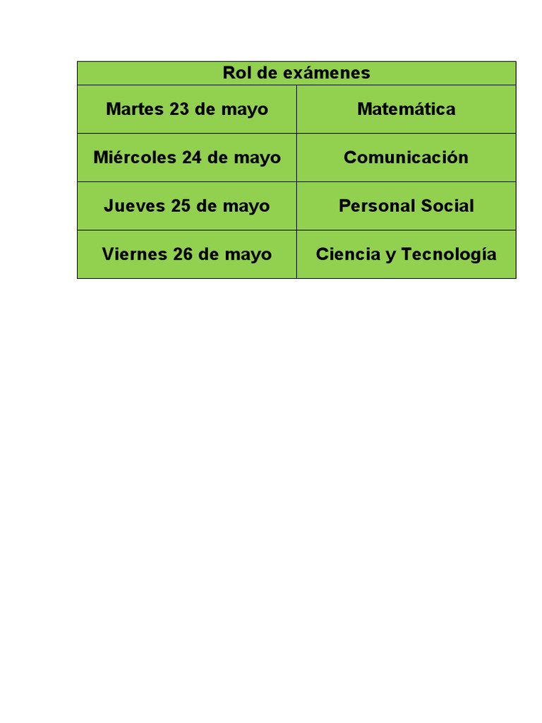 Rol de ex menes pdf