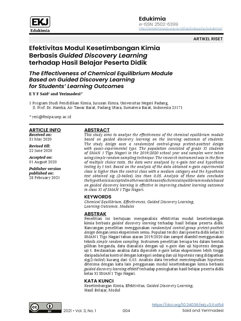 Effectiveness of Guided Discovery Learning Module | PDF | Methodology ...