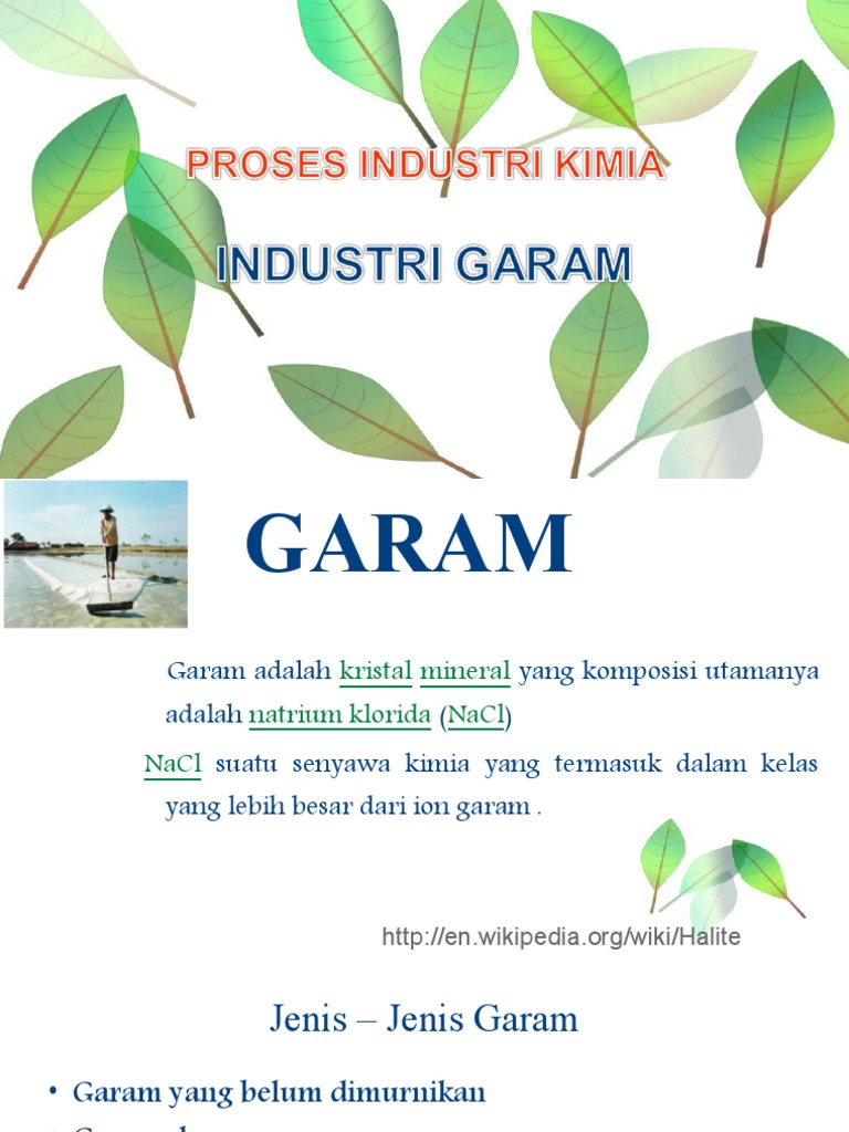 Proses Industri Garam Pdf