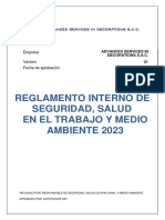 Reglamento Interno de SSTMA 2023