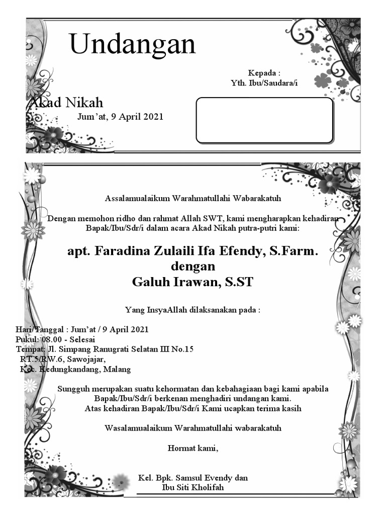 Undangan Akad Nikah | PDF
