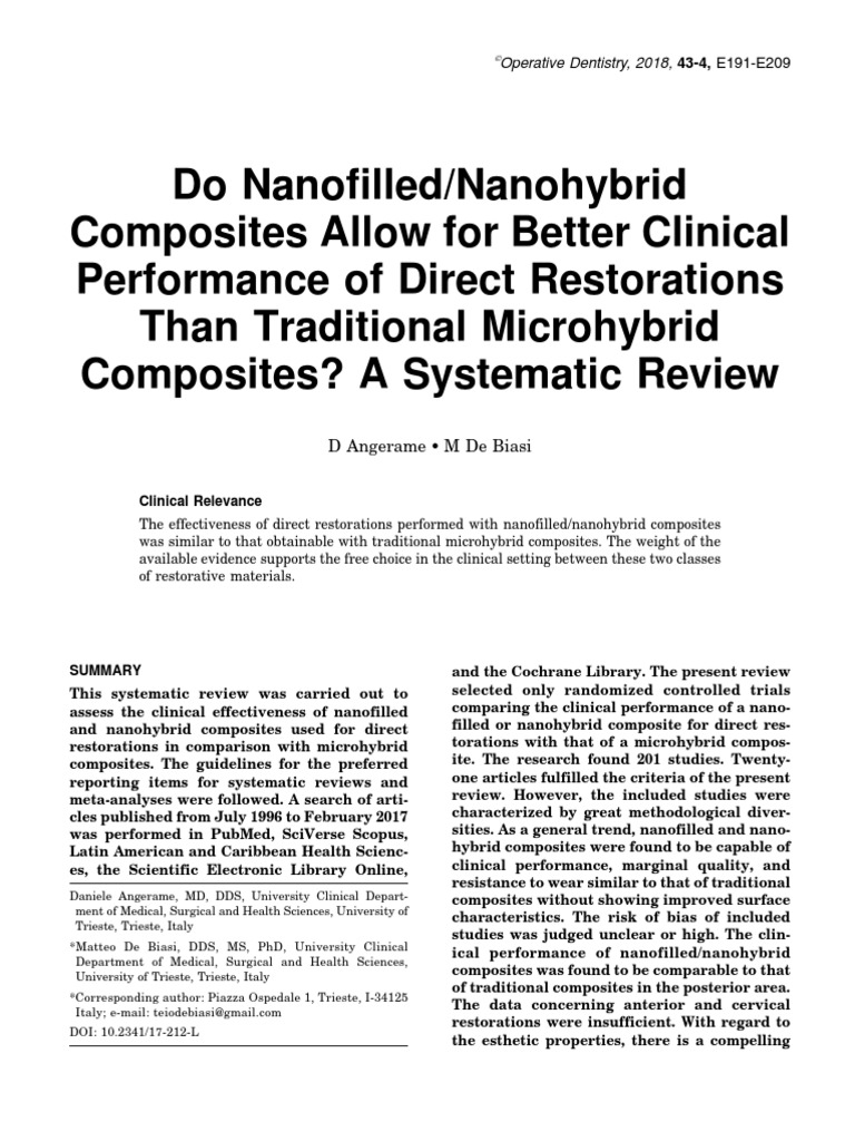 The role of polymerization in adhesive dentistry PDF Dental Composite Systematic Review