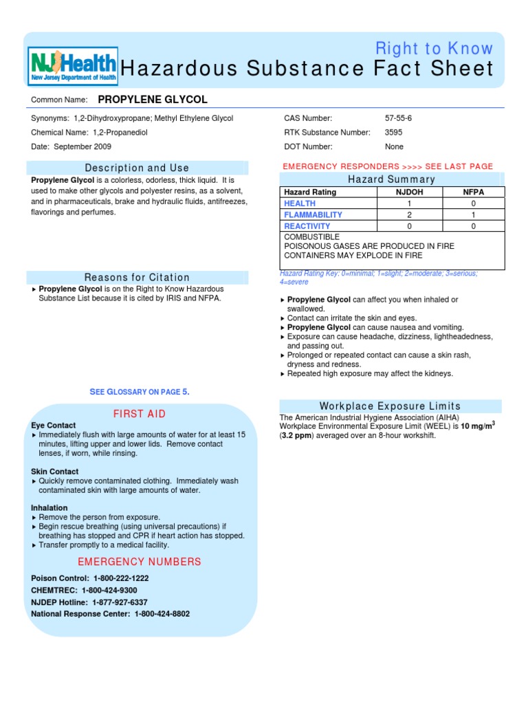 Hazardous Substance Fact Sheet Right To Know PDF