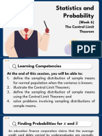 Week 6 Central Limit Theorem Notes