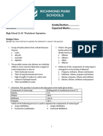 High School 2 Worksheet Question Ans 09-22