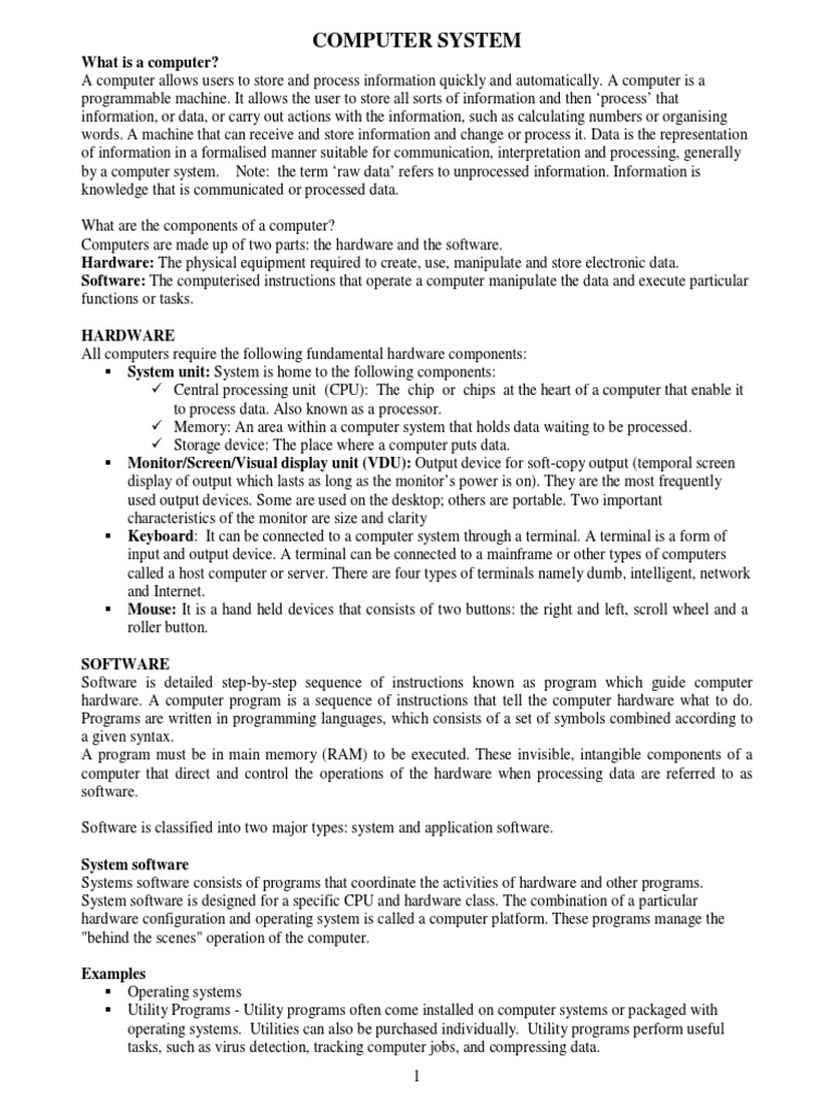Computer System | PDF | Programming | Computer Program