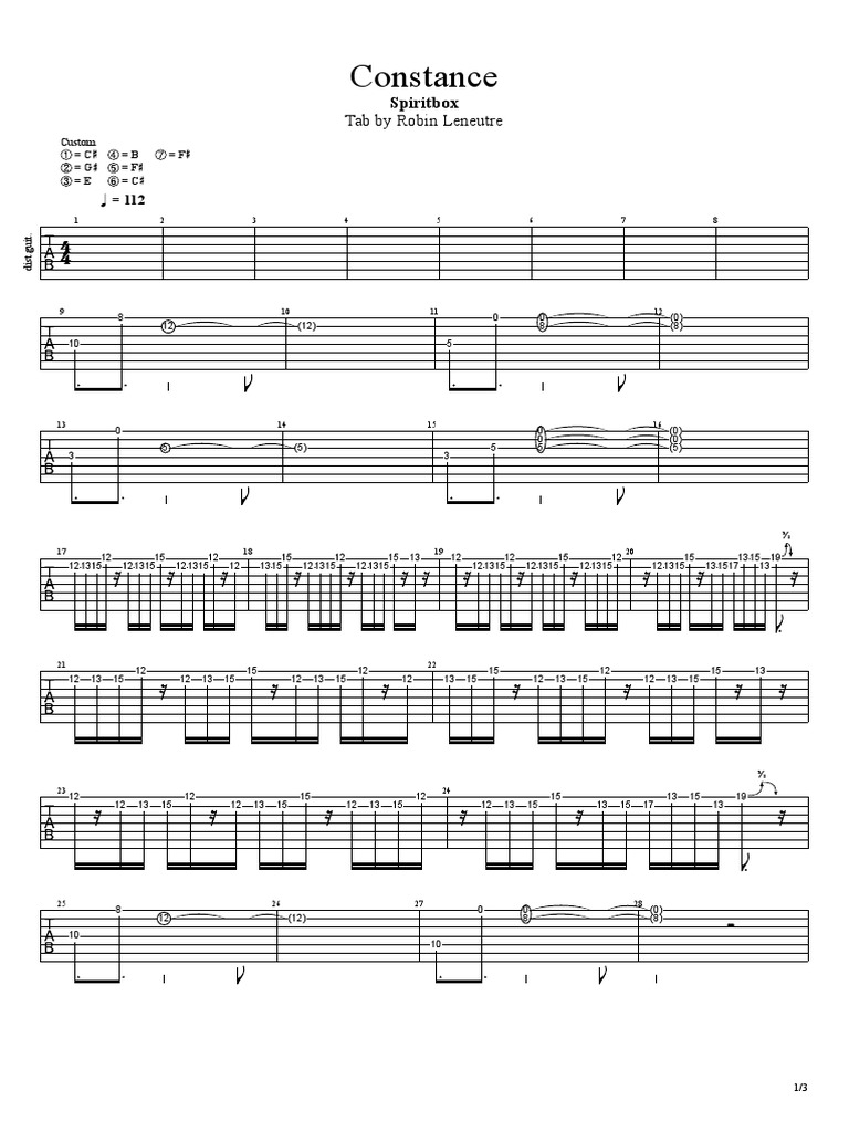 Constance Spiritbox Guitar Tab | PDF