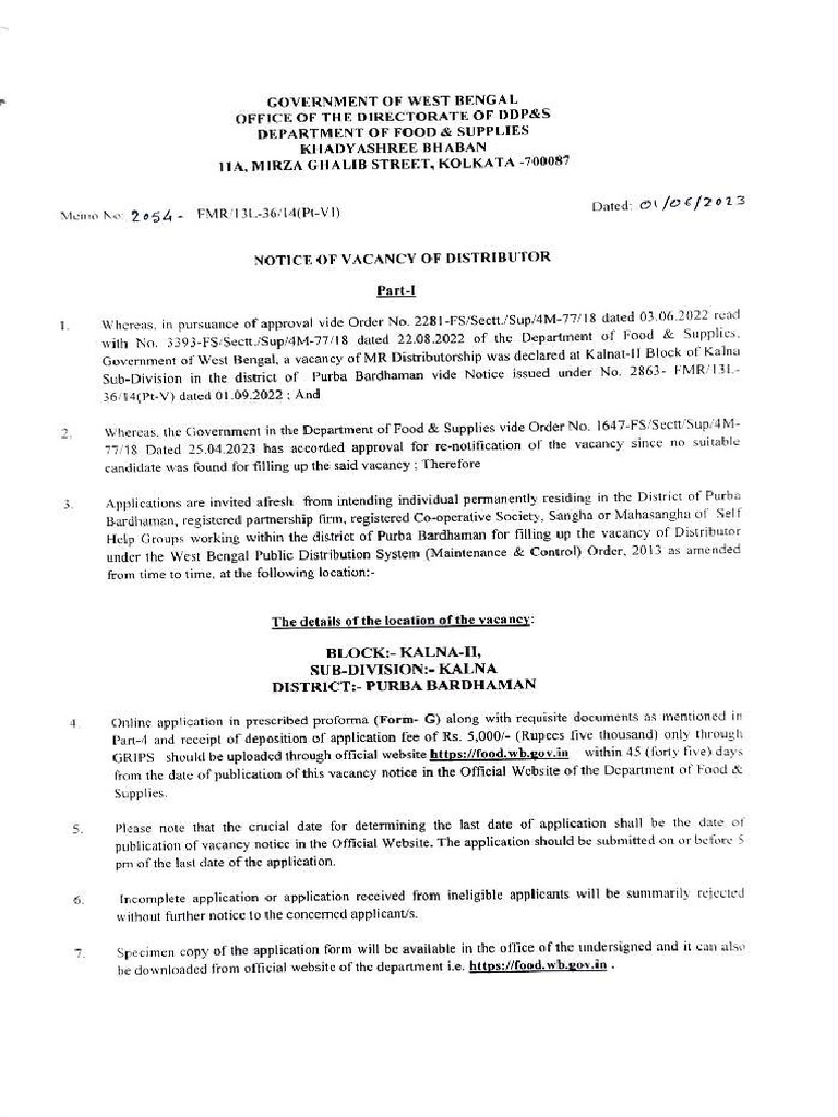 Distributorship Vacancy Notification 18 06 2023 16 29 09 PDF