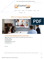 MCQ On Company Meetings (Annual General Meetings) - Examsegg