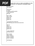 Write A Java Program That Creates An Object and Initializes Its Data Members Using Constructor. Use Constructor Overloading Concept