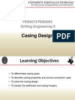 Casing Design: PEB2073/PDB3063 Drilling Engineering II