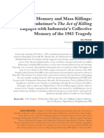 Memory and Mass Killings: How Oppenheimer's The Act of Killing Engages With Indonesia's Collective Memory of The 1965 Tragedy