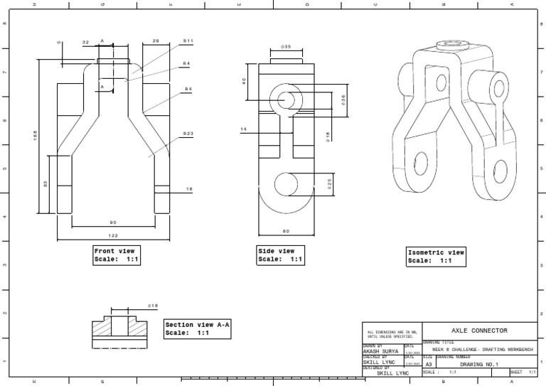 Axle Connector Drafting Design | PDF