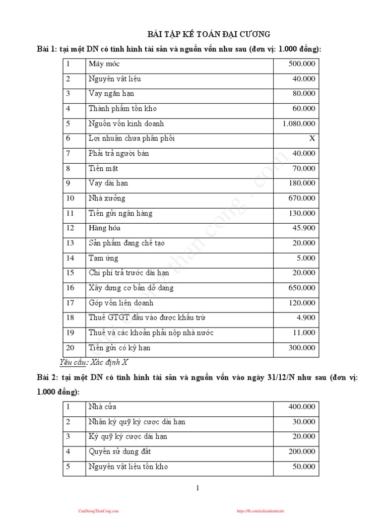 Nguyen-Ly-Ke-Toan - Bai-Tap-Nlkt - (Cuuduongthancong - Com) | PDF