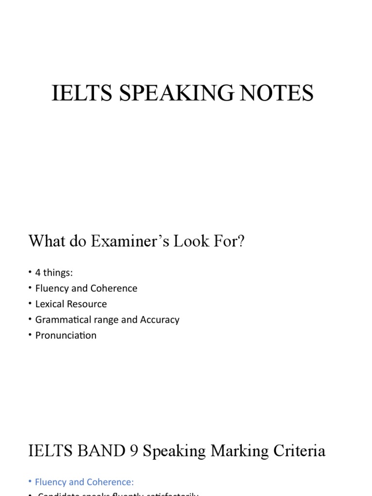 Ielts Speaking Notes | PDF | Career & Growth | Language Arts & Discipline