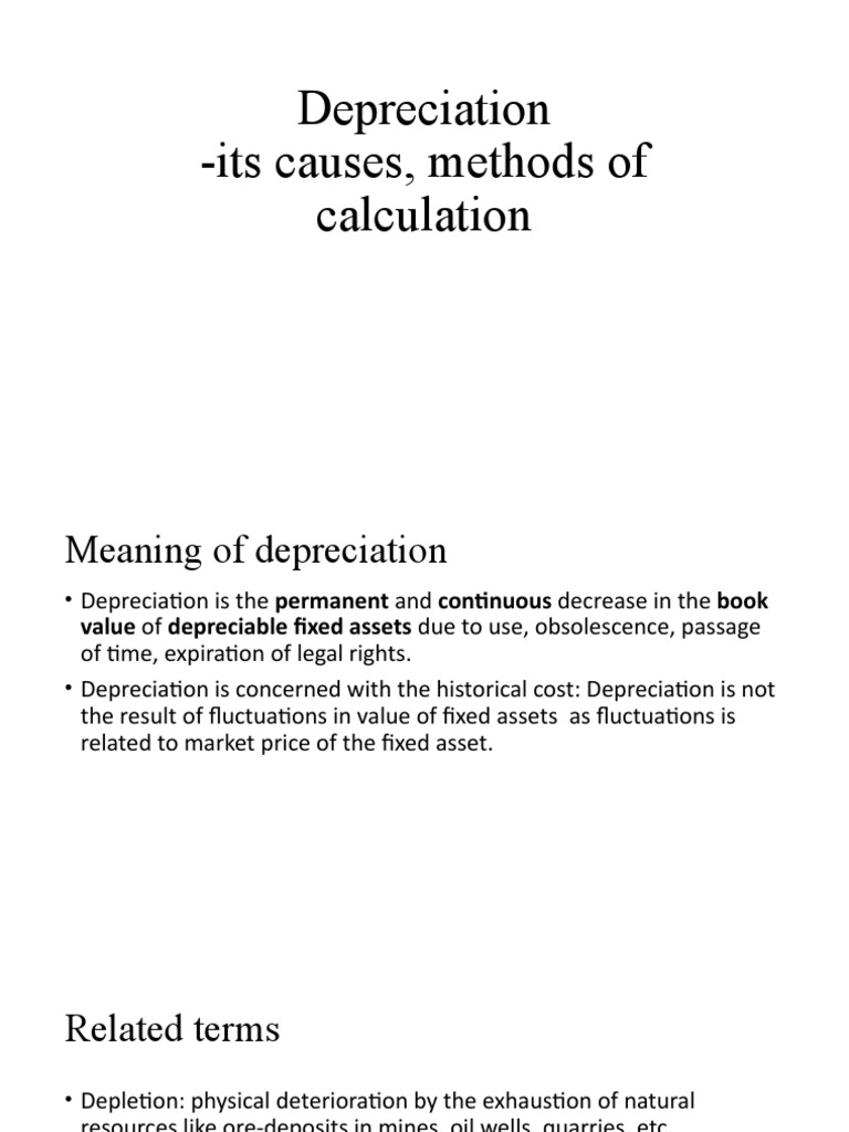 Depreciation PDF Depreciation Book Value