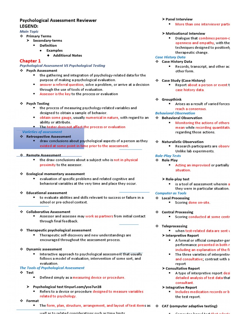 Psychological Assessment Overview | PDF | Variance