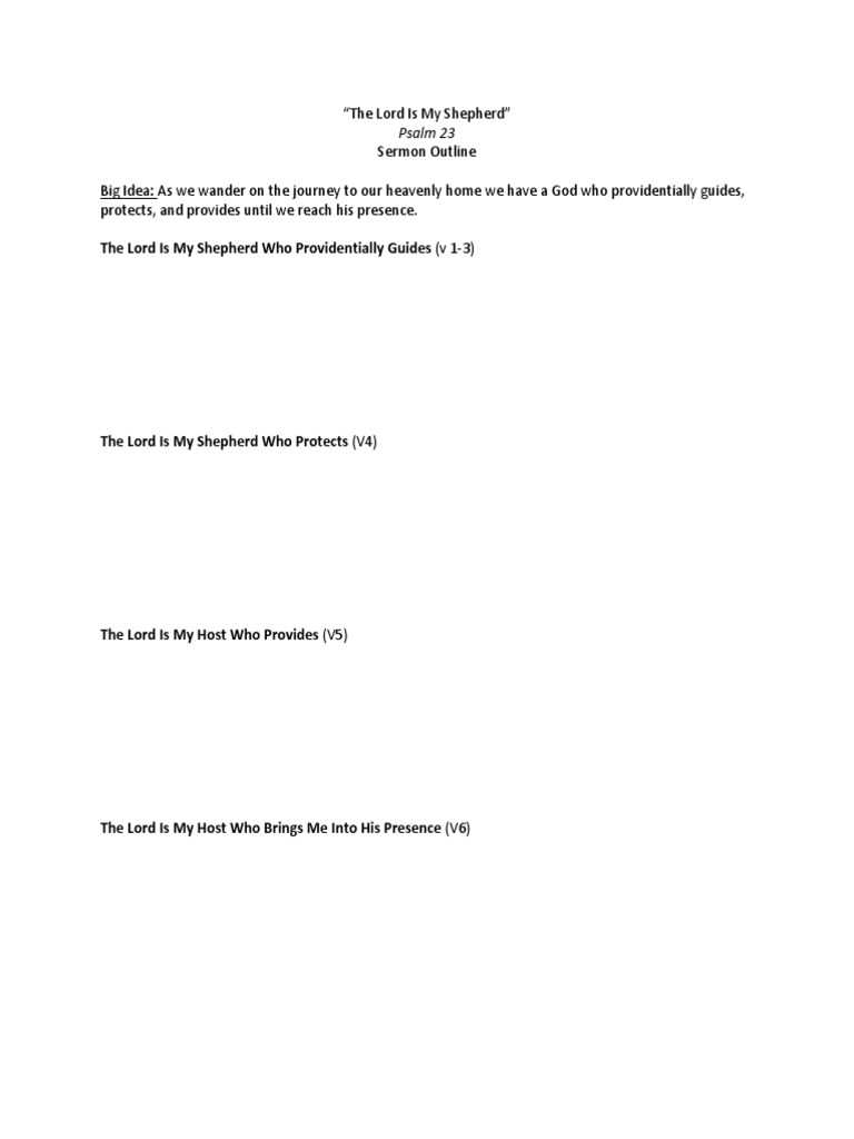 Psalm 23 sermon outline may 31 2020 pdf
