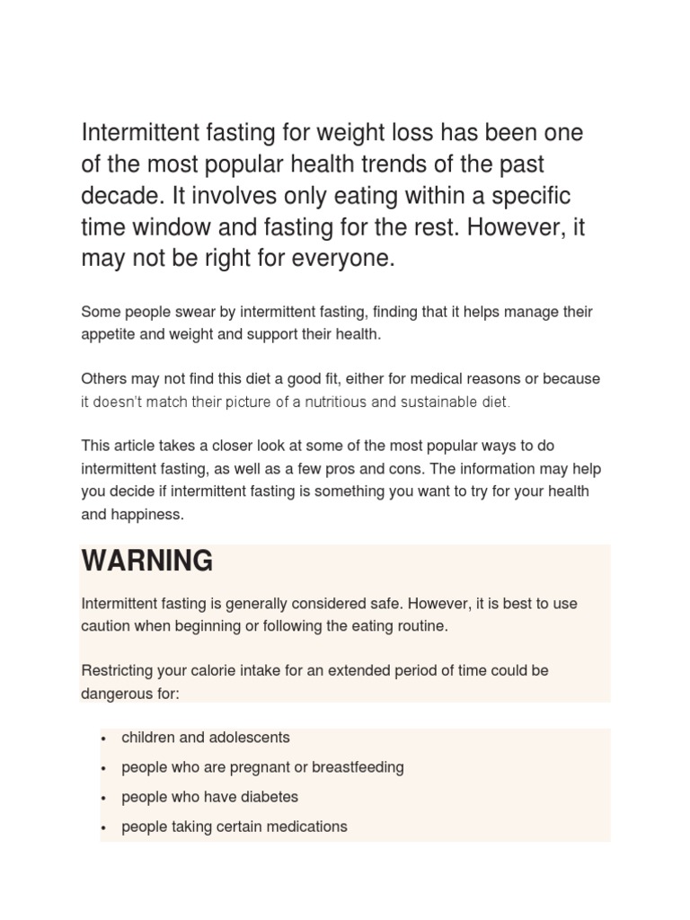 Intermittent Fasting | Download Free PDF | Intermittent Fasting | Dieting