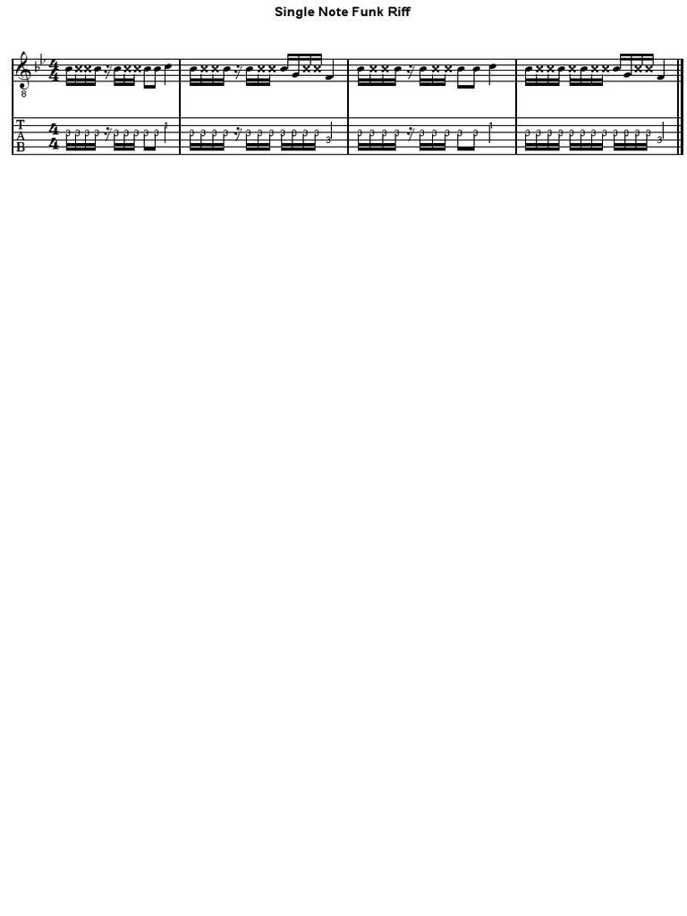 Single Note Funk Riff | PDF