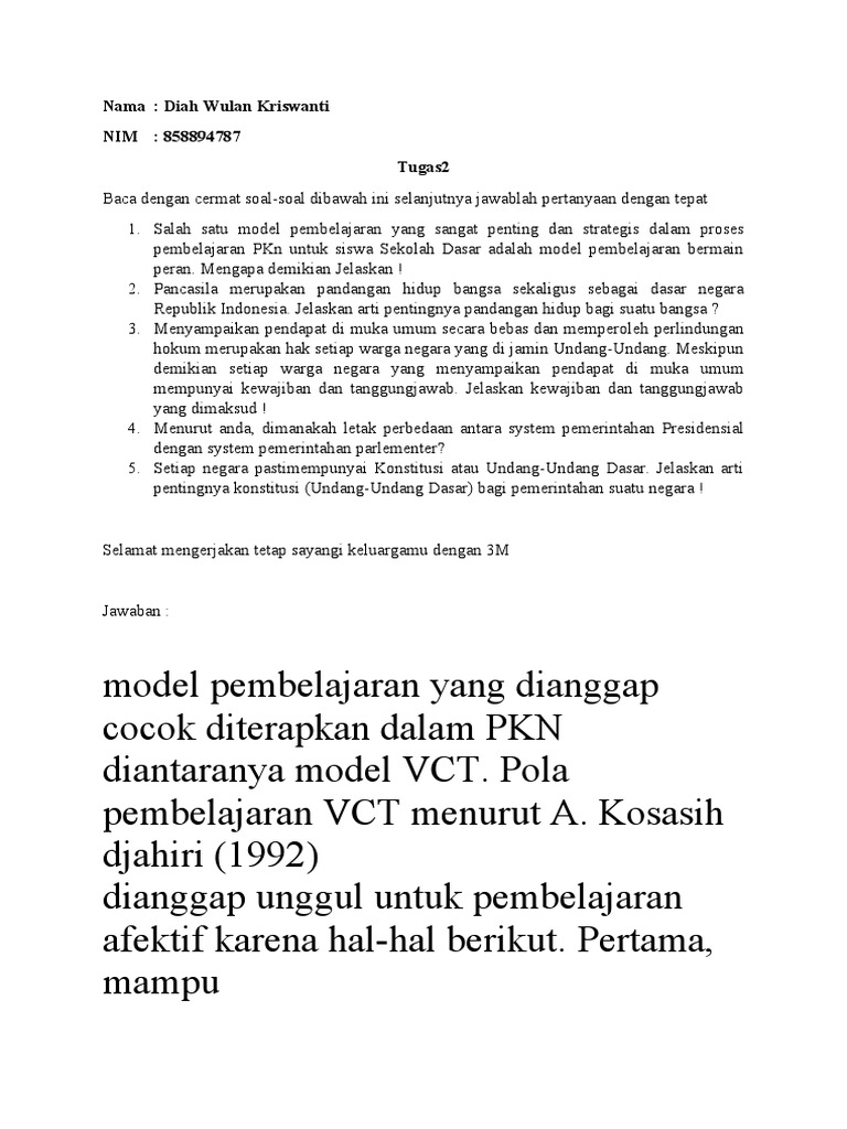 Pembelajaran PKN dan Pancasila SD | PDF