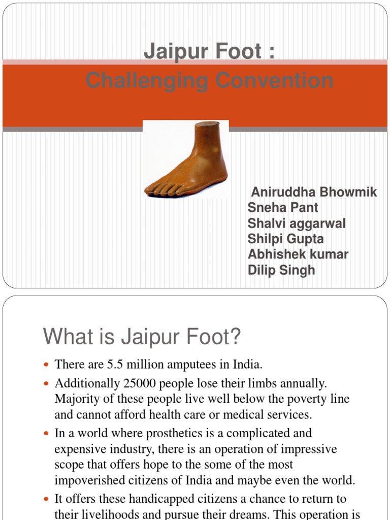 Jaipur Foot PDF Prosthesis Amputation