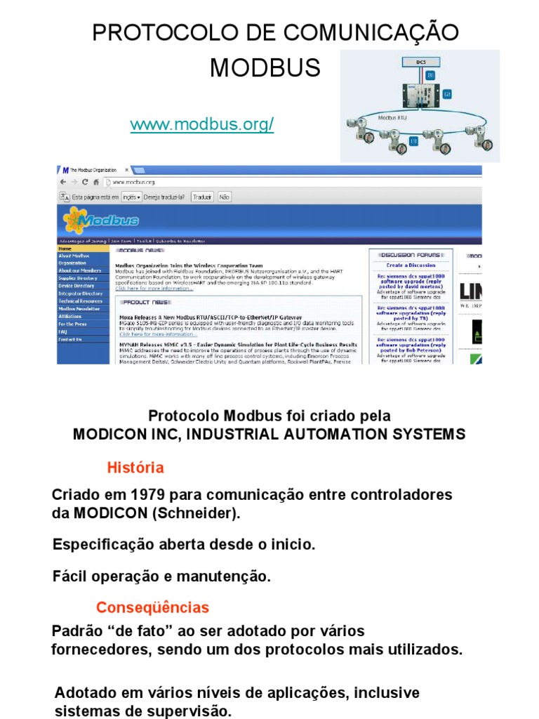 Funções e Estruturas do Protocolo Modbus | PDF | Ciência da Computação ...