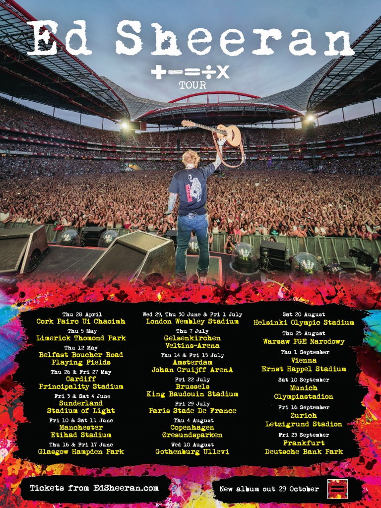 Ed Sheeran Full Tour Poster PDF