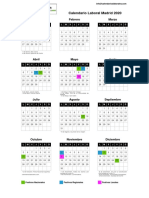 Calendario Laboral Madrid 2020: Enero Febrero Marzo