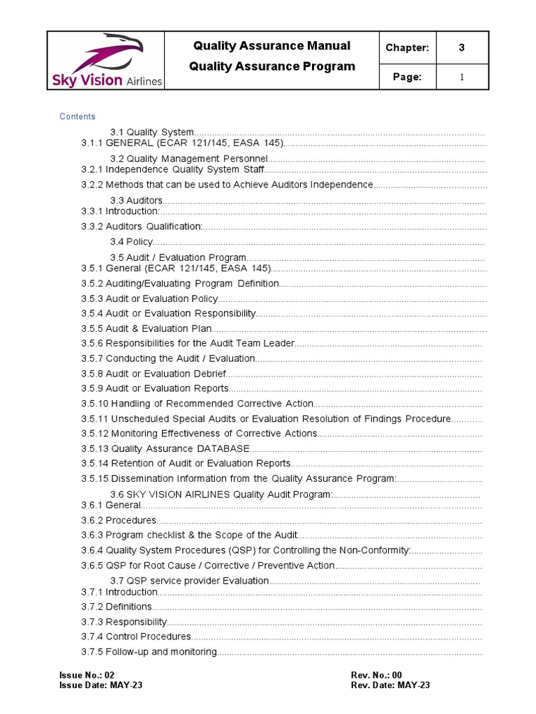 QAM Chapter 3 | PDF | Audit | Evaluation