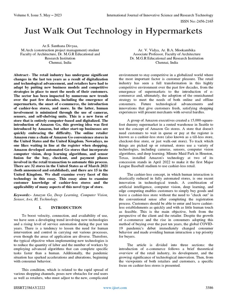 Just Walk Out Technology in Hypermarkets PDF Radio Frequency