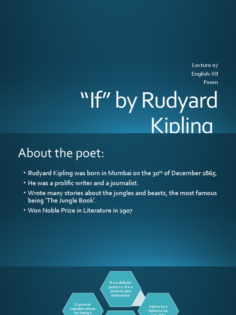 Analysis of Kipling's Poem 