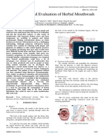 Formulation and Evaluation of Herbal Mouthwash