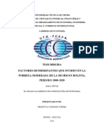 Factores Determinantes Que Inciden en La Pobreza Moderada de La Mujer en Bolivia, Periodo 2000-2020