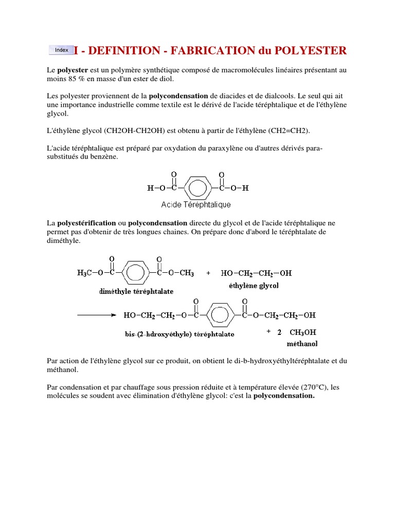 Fabrication et Propriétés du Polyester | PDF | Polyester | Teinture