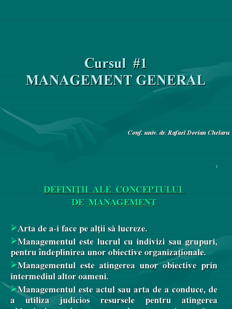 Curs 1 Management General | PDF