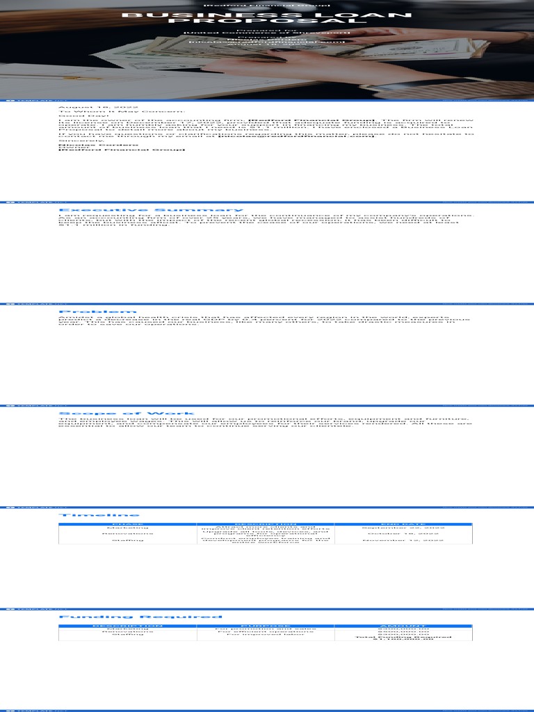 Business Loan Proposal Template | PDF | Employment | Business