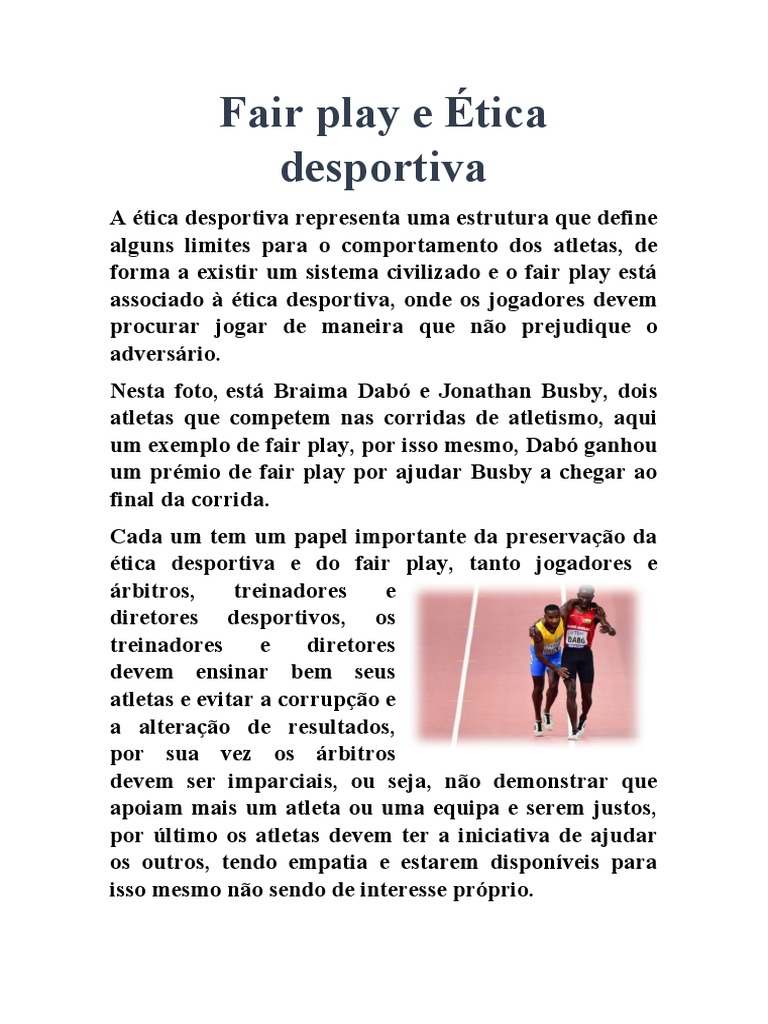 Ética e Fair Play no Esporte | PDF | Carreira e Crescimento