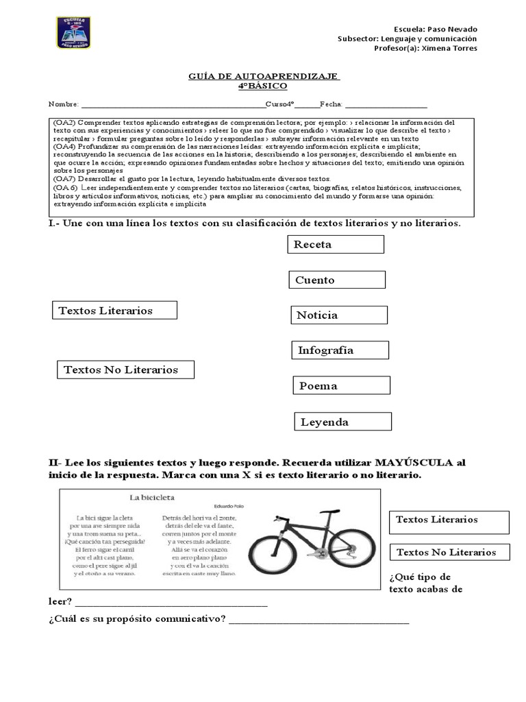 Guía Tipos de Textos | PDF | Dom