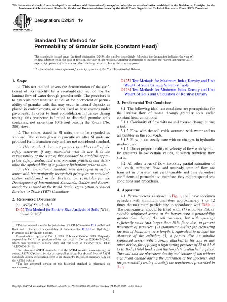 D 2434 19 Permeabilidad Pdf Porosity Density