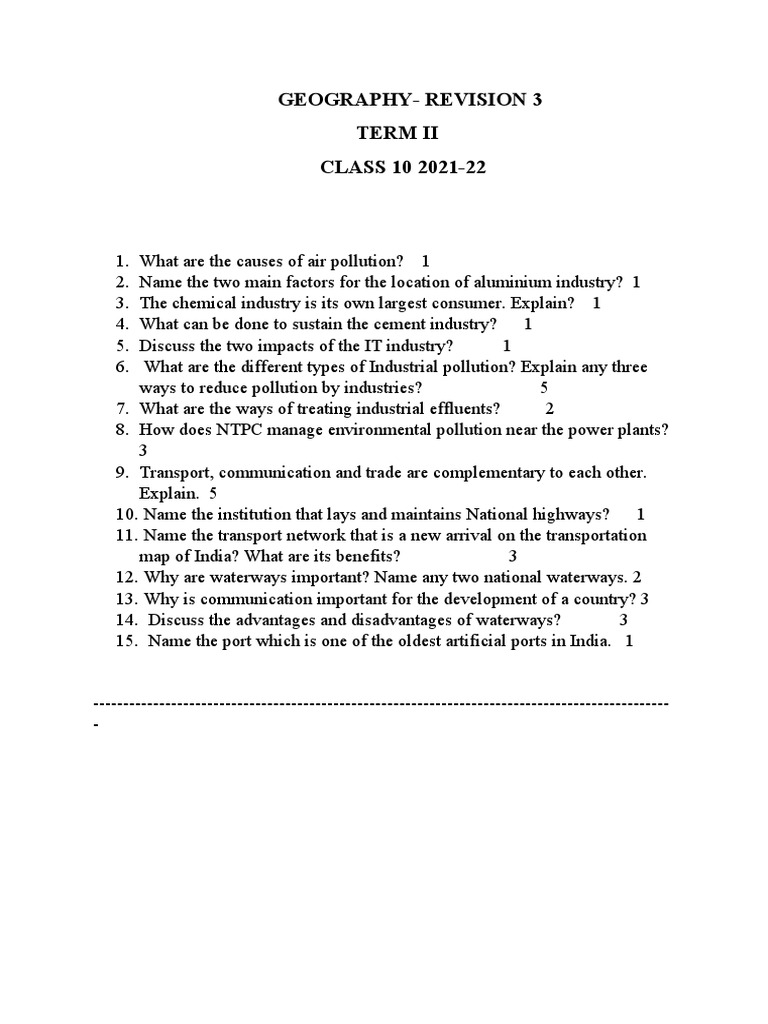 Geography Revision 3 PDF