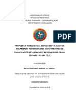 Propuesta de Mejoras Al Sistema de Válvulas de Aislamiento Pertenecientes A Los Tambores de Coquificación Retardada Del Mejorador de Crudo Pdvsa Petro San Felix