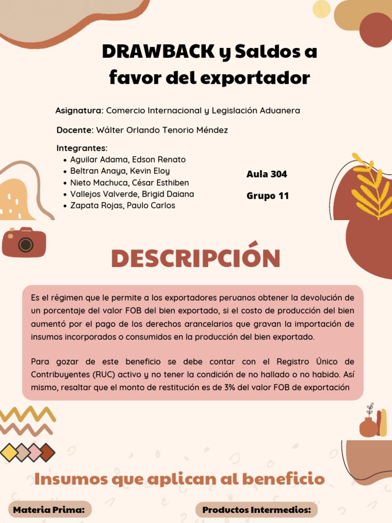 DRAWBACK | PDF | Exportaciones | El comercio internacional
