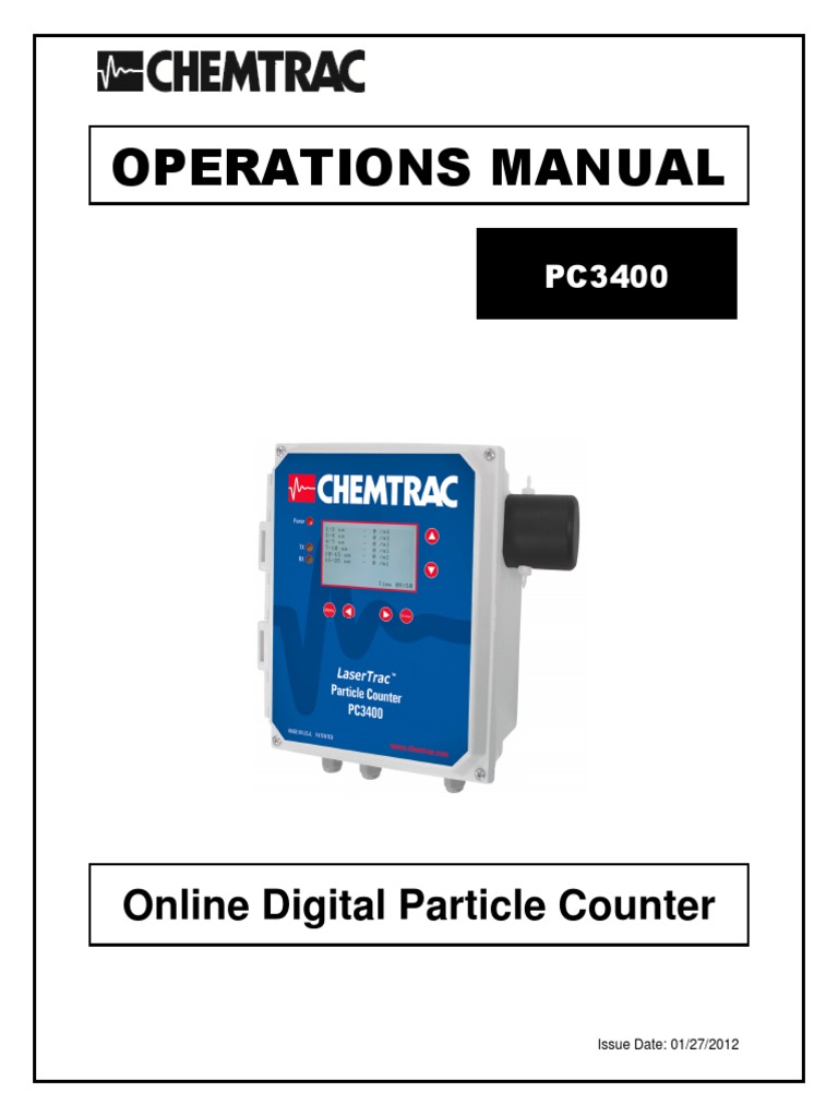 PC3400 Digital Particle Counter Manual | PDF | Flow Measurement | Light