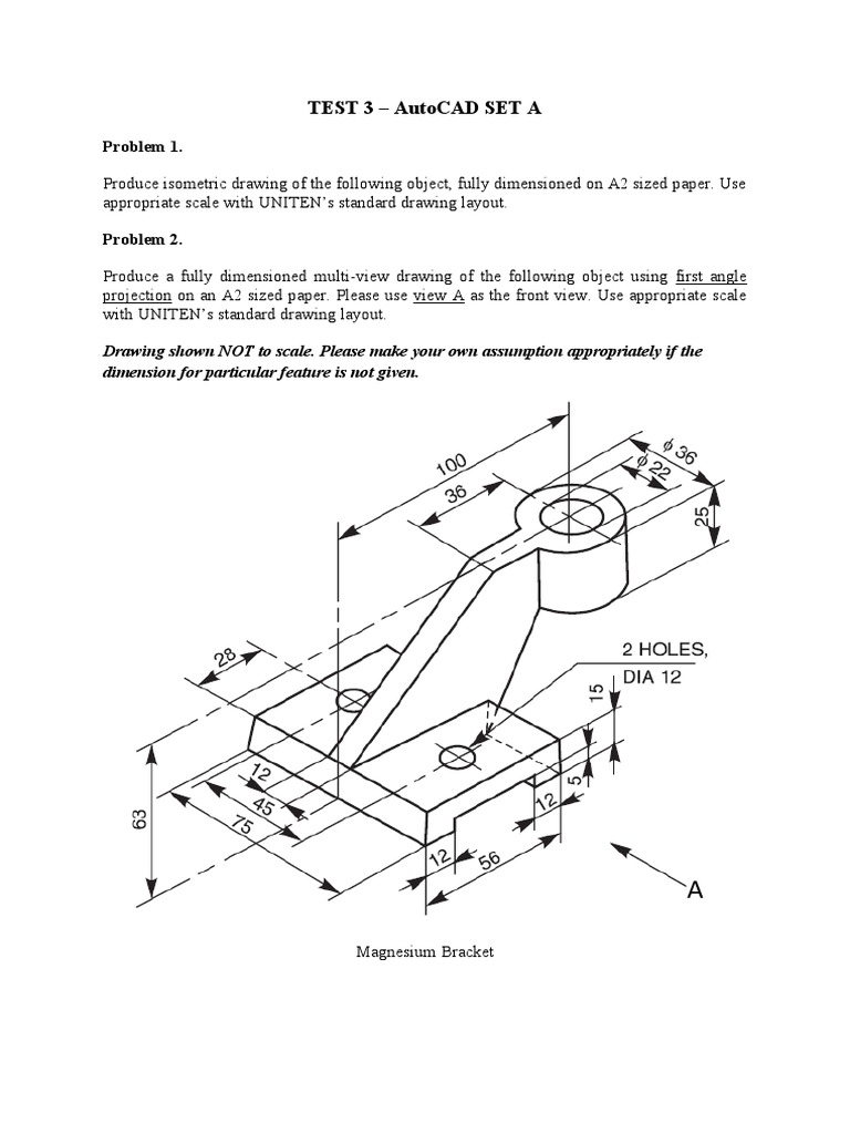 MEMB113 Test 3 - AutoCAD Semester 1 1415 | PDF | Materials | Metals