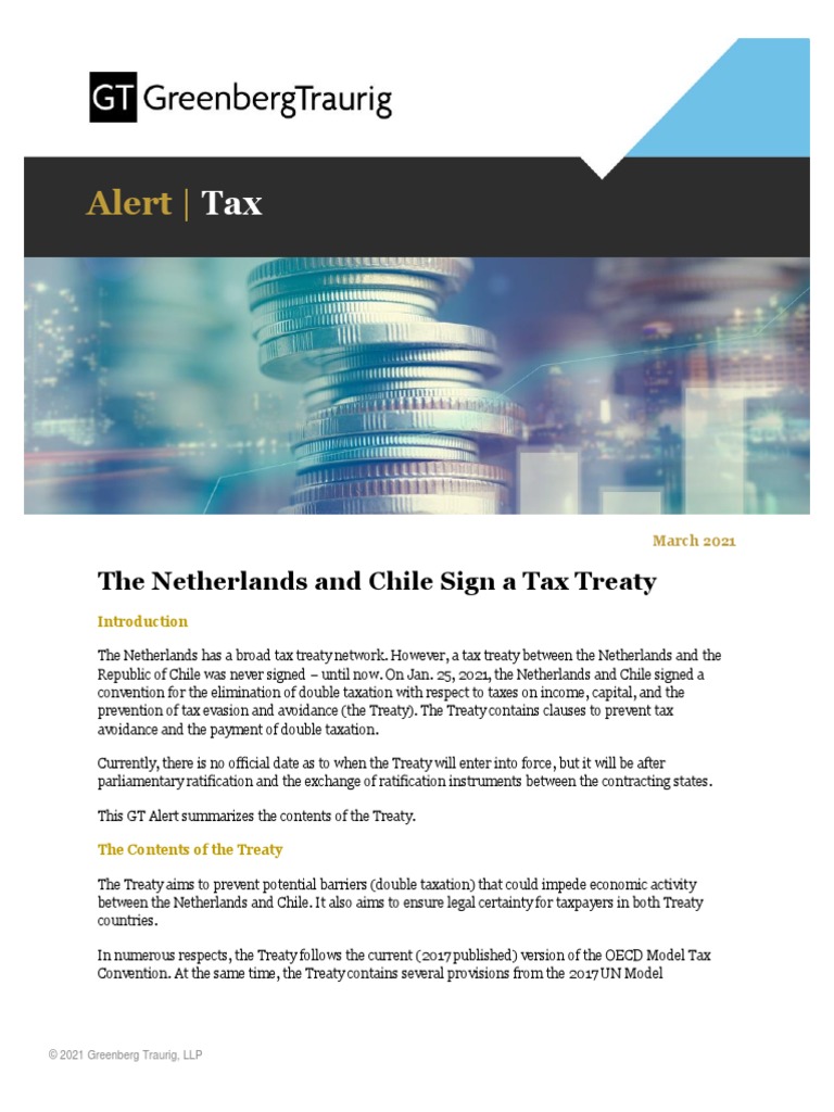 GT Alert The Netherlands and Chile Sign A Tax Treaty PDF