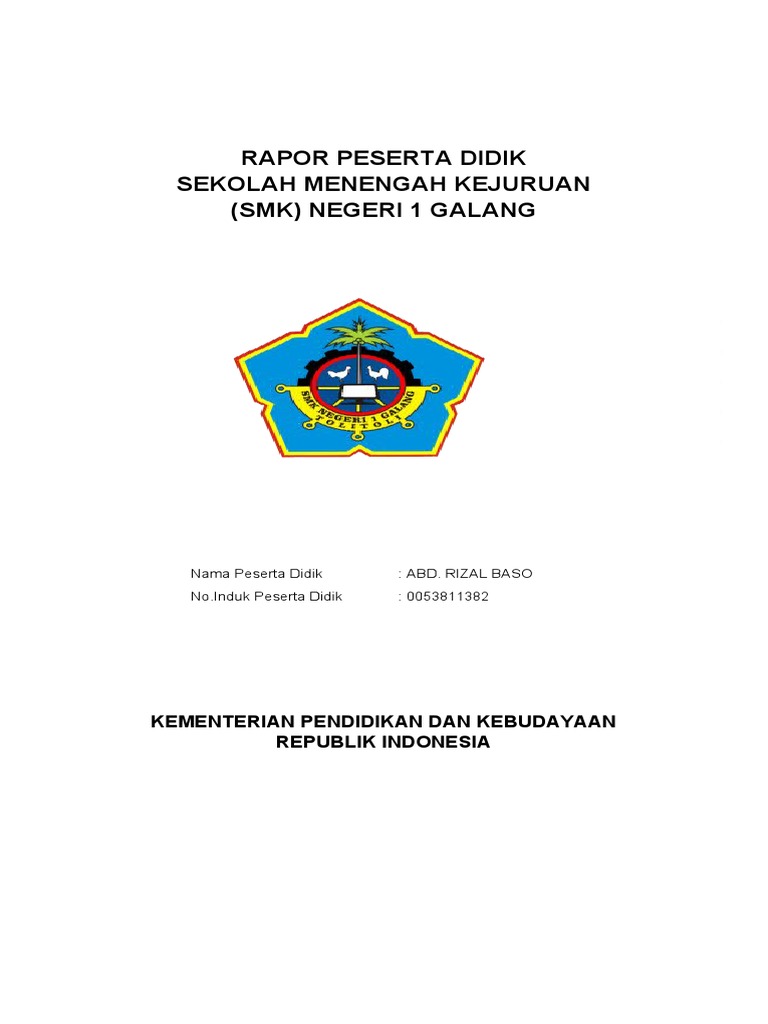 Rapor SMK 1 Galang: Abd. Rizal Baso | PDF