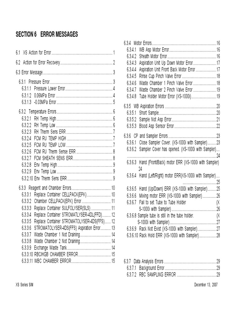 XS Series Error Messages Guide | PDF | Dialog Box | Button (Computing)