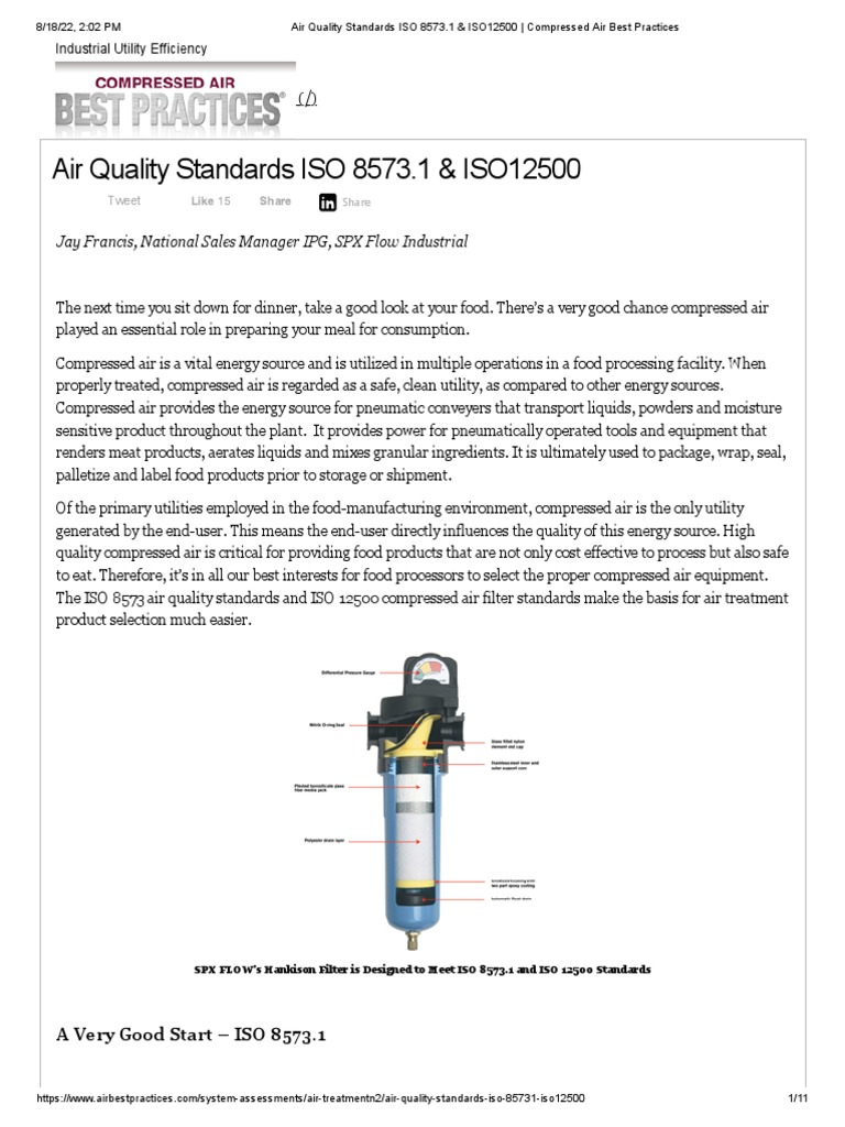 Air Quality Standards ISO 8573_1 and ISO12500 Compressed Air Best